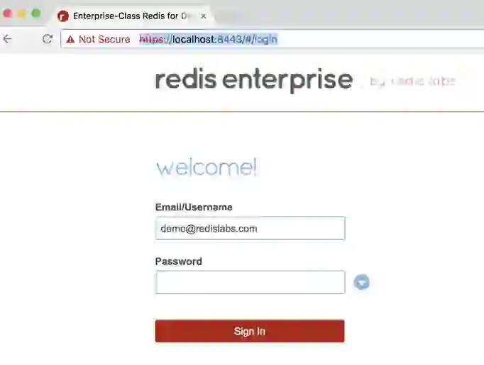 Reds Enterprise login screen